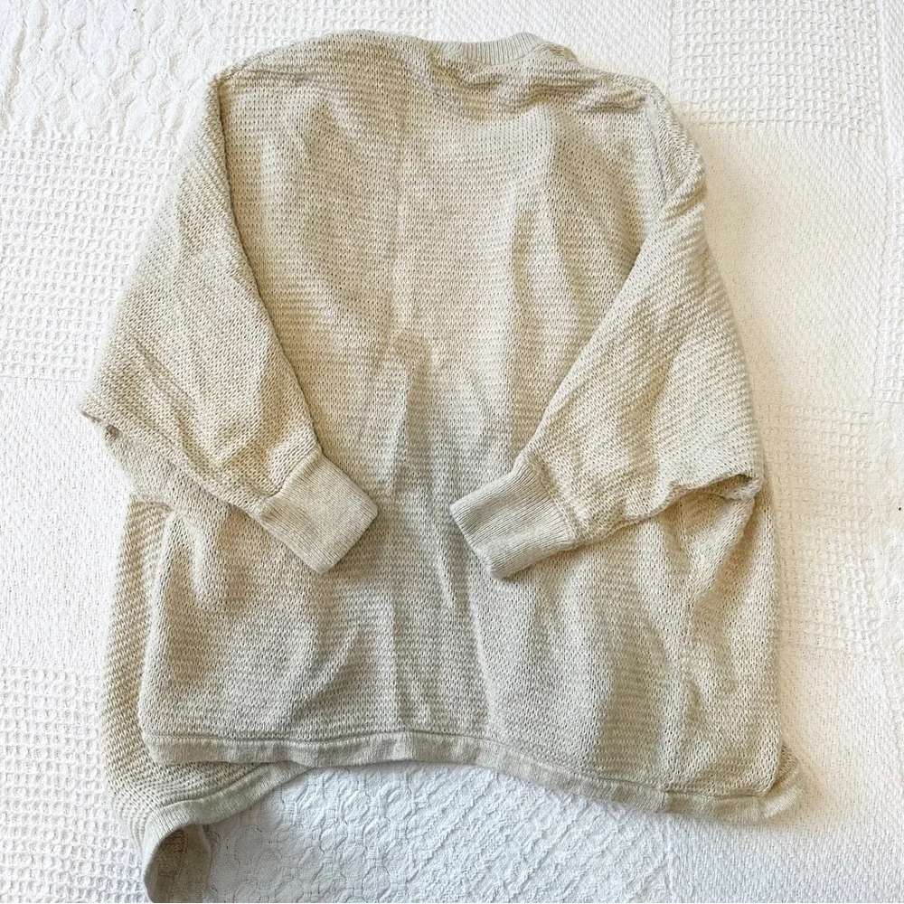 Madewell Seabank Open Front Knit Sweater Long Sleeve Cardigan Beige